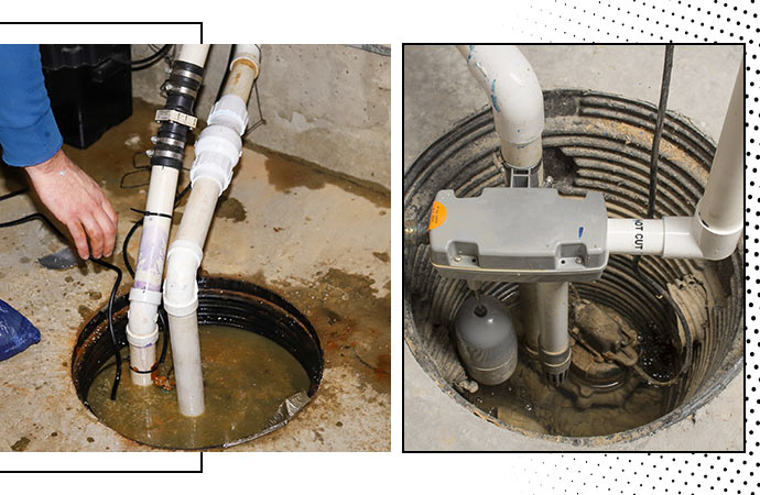 Sump pump overflow cleanup.