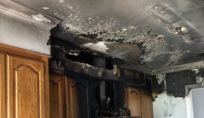 Kitchen fire smoke removal