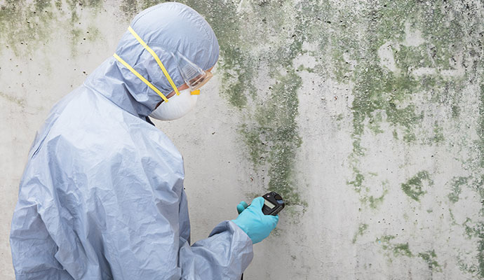 examine pest on wall mold
